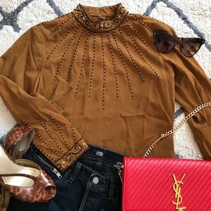 Gorgeous beaded vintage style blouse